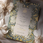 Bewaar de datum Dusty Blue Muslim Islamic Morris Folie Uitnodiging