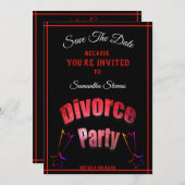 Bewaar de datum echtscheiding partij elke naam elk save the date (Voorkant / Achterkant)