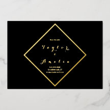 Bewaar de datum eenvoudig elegante zwarte echte go