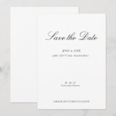 Bewaar de datum eenvoudig modern minimalistisch save the date (Voorkant / Achterkant)