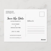 Bewaar de datum eenvoudig modern script foto ansic briefkaart (Achterkant)