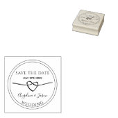 Bewaar de datum Eenvoudig touw Hart Bruidspaar Rubberstempel (Gestempeld)