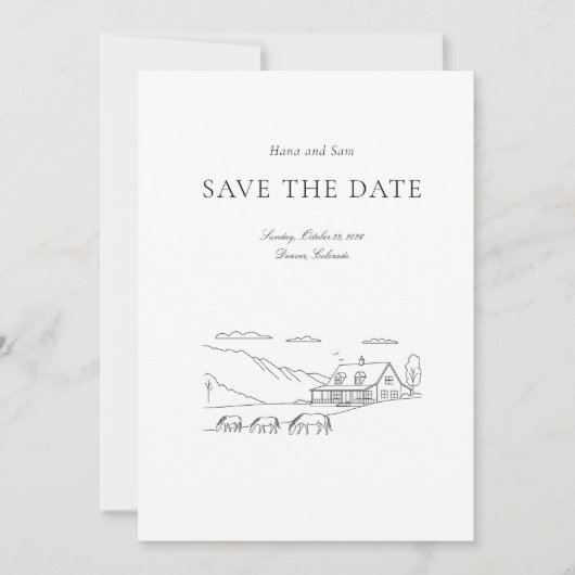 Bewaar de datum eenvoudige bruiloft save the date (Voorkant)