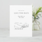 Bewaar de datum eenvoudige bruiloft save the date (Staand voorkant)
