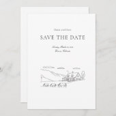 Bewaar de datum eenvoudige bruiloft save the date (Voorkant / Achterkant)