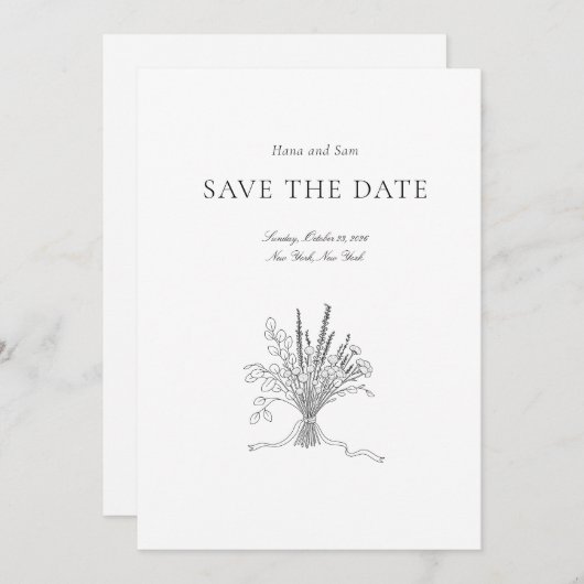 Bewaar de datum eenvoudige bruiloft save the date (Voorkant / Achterkant)