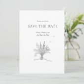 Bewaar de datum eenvoudige bruiloft save the date (Staand voorkant)
