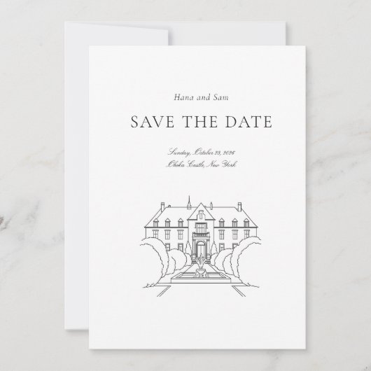 Bewaar de datum eenvoudige bruiloft save the date (Voorkant)