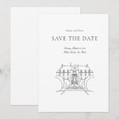 Bewaar de datum eenvoudige bruiloft save the date (Voorkant / Achterkant)