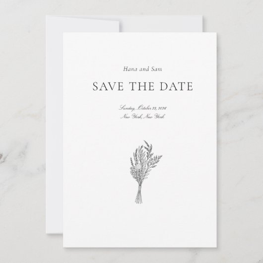 Bewaar de datum eenvoudige bruiloft save the date (Voorkant)
