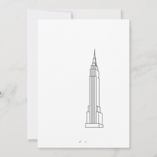 Bewaar de datum eenvoudige bruiloft save the date (Achterkant)