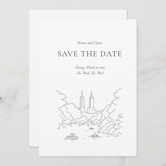 Bewaar de datum eenvoudige bruiloft save the date (Voorkant / Achterkant)
