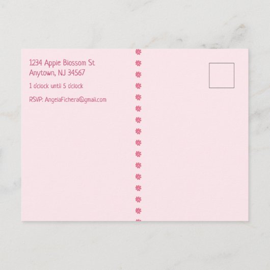 Bewaar de datum eerste verjaardag voor een meisje aankondigingskaart (Achterkant)