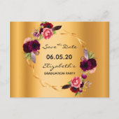 Bewaar de datum eindexamenfeest gouden bloemen 202 briefkaart (Voorkant)