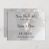 Bewaar de datum Elegant Bruiloft Paar Holding Hand Aankondigingskaart (Voorkant / Achterkant)