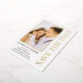 Bewaar de datum Elegant Modern Wedding Gold Folie Uitnodiging (Gedraaid)