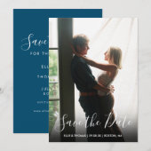 Bewaar de datum Elegant Schrift Eenvoudig Modern F Save The Date (Voorkant / Achterkant)