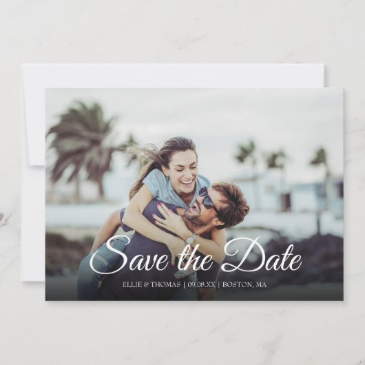 Bewaar de datum Elegant Schrift Modern Foto Save The Date (Voorkant)