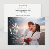 Bewaar de datum Elegant script foto QR-code Briefkaart (Voorkant / Achterkant)