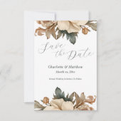 Bewaar de datum Elegant Taupe Floral Save The Date (Voorkant)