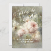 Bewaar de datum Elegante Antiek Rozen Soft Pink Kaart (Voorkant)