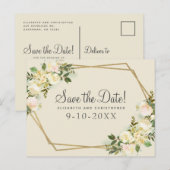 Bewaar de datum Elegante Botanische Bruiloften Blo Aankondigingskaart (Voorkant / Achterkant)