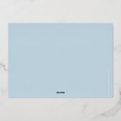 BEWAAR DE DATUM elegante fancy script bleke blauwe Folie Uitnodiging (Achterkant)