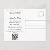 Bewaar de datum Elegante formele foto QR-code brui Aankondigingskaart (Achterkant)