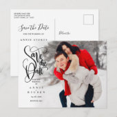 Bewaar de datum Elegante script foto modern Briefkaart (Voorkant / Achterkant)