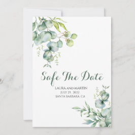 Bewaar de datum elegantie Eucalyptus uitnodiging