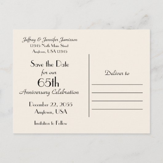 Bewaar de datum ELK Jubileum Party Old WoodChurch Aankondigingskaart (Achterkant)