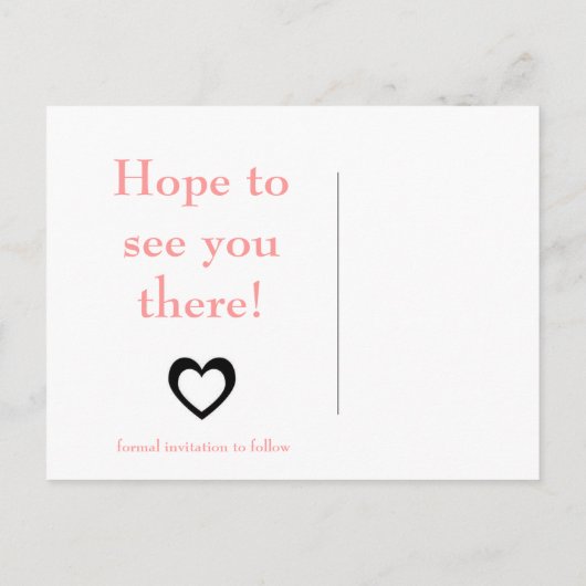 Bewaar de datum en roze aankondigingskaart (Achterkant)