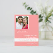Bewaar de datum en roze aankondigingskaart (Staand voorkant)