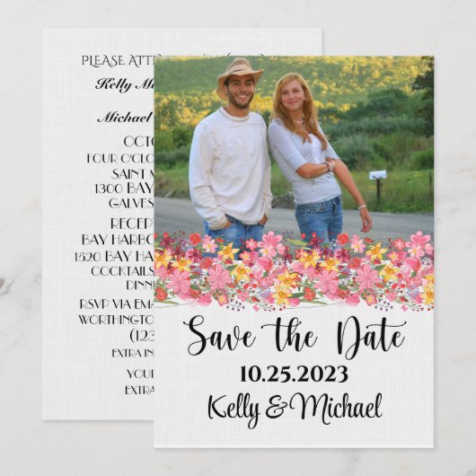 Bewaar de Datum EN Uitnodiging (Voorkant / Achterkant)