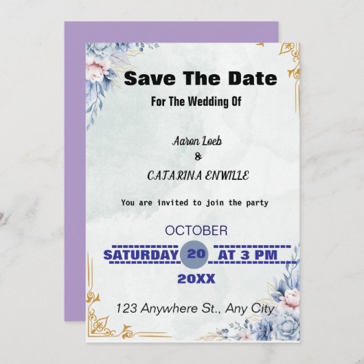 BEWAAR DE DATUM EN UITNODIGING TOT LIEFDE (Voorkant / Achterkant)