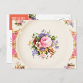 Bewaar de datum English Roos Garden Party Tea Aankondigingskaart (Voorkant / Achterkant)