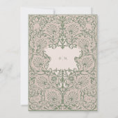 Bewaar de datum Erfgoed Groen & Koraal Rococo Kaart (Achterkant)