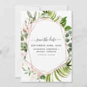 Bewaar de datum Eucalyptus Groenelementen Geometri Save The Date (Voorkant)