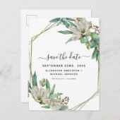 Bewaar de datum Eucalyptus Magnolia Greenery Aankondigingskaart (Voorkant / Achterkant)