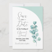 Bewaar de datum Eucalyptus Wedding Leaves Spring Save The Date (Voorkant)