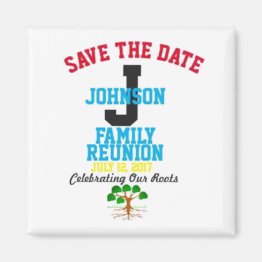 Bewaar de datum Familiereünie elke naam, elke datu Magneet (Voorkant)