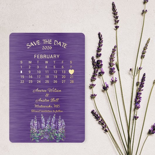 Bewaar de datum februari 2026 Trouwdag Folie Uitnodiging