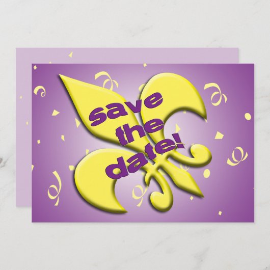 Bewaar de datum Fleur de Lys Trouw Aankondiging (Voorkant / Achterkant)