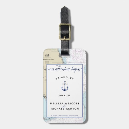 Bewaar de datum Florida Destination Wedding Bagagelabel (Voorkant verticaal)