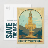 Bewaar de datum - Fort Worth, TX Aankondigingskaart (Voorkant / Achterkant)