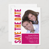 Bewaar de datum foto BRIEFKAART! Sinaasappel & Roz Aankondigingskaart (Voorkant / Achterkant)