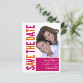 Bewaar de datum foto BRIEFKAART! Sinaasappel & Roz Aankondigingskaart (Staand voorkant)