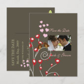 Bewaar de datum Foto briefkaarten, love birds Aankondigingskaart (Voorkant / Achterkant)