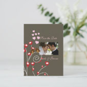 Bewaar de datum Foto briefkaarten, love birds Aankondigingskaart (Staand voorkant)