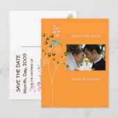 Bewaar de datum Foto briefkaarten, love birds Aankondigingskaart (Voorkant / Achterkant)